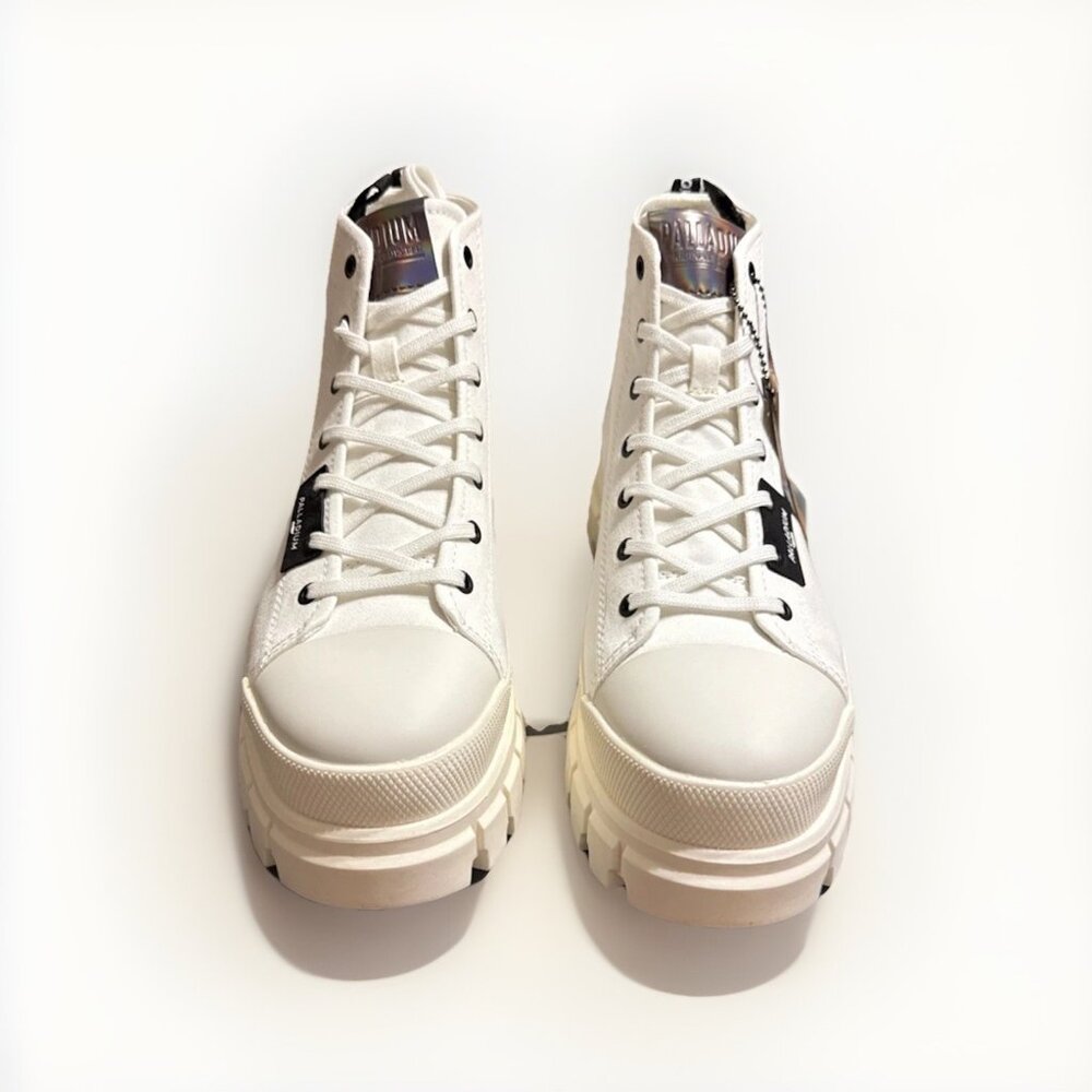 Palladium Revolt HI TX Lace Up Ankle Boots Womens Size 10 Chunky White - Picture 2 of 8